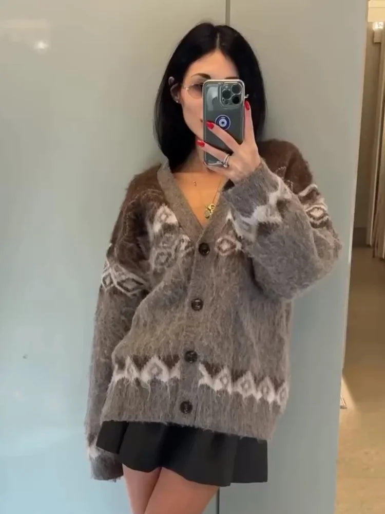 Raelle - Jacquard knit cardigan