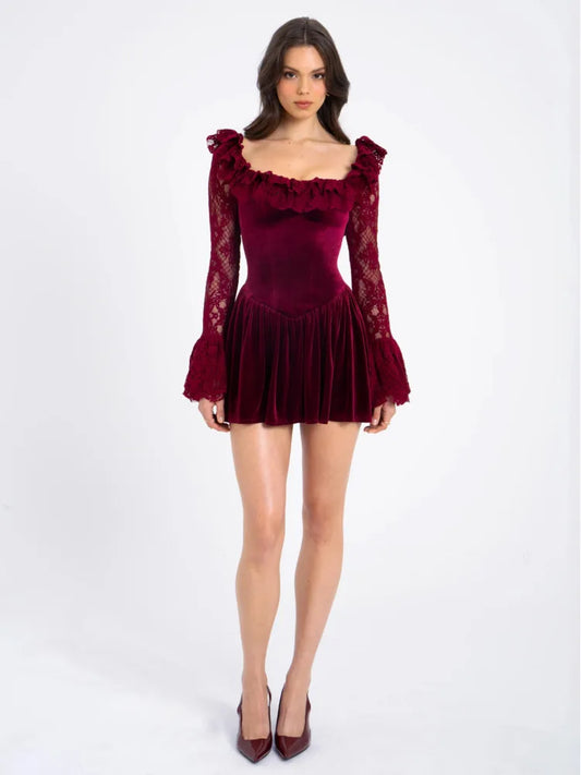 Sabina - Flattering velvet mini dress