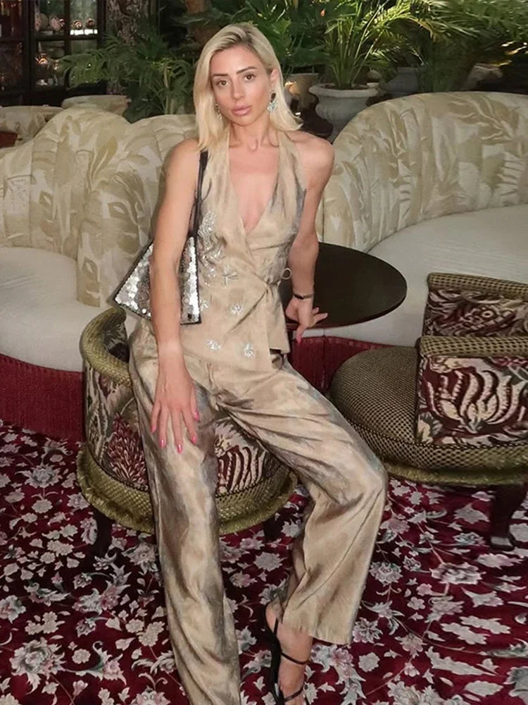 Carolina - Halterneck top and pant set