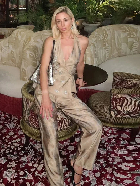 Carolina - Halterneck top and pant set