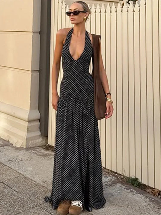 Inge - Dropped waist polkadot dress