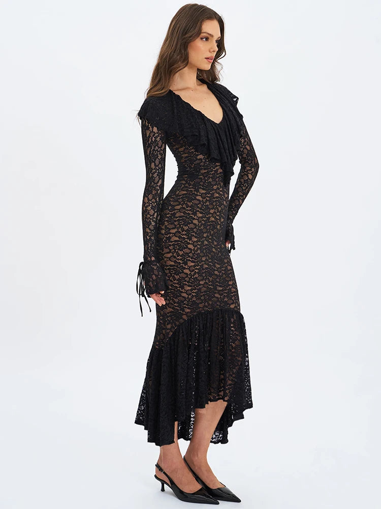 Dahlia - Romantic ruffle lace dress
