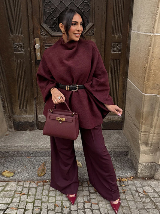 Kirri - High neck knitted cape
