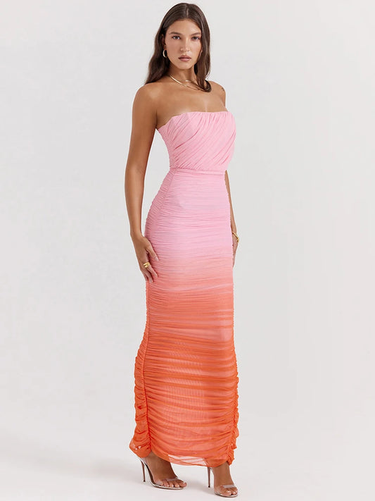 Capucine - Strapless gradient dress
