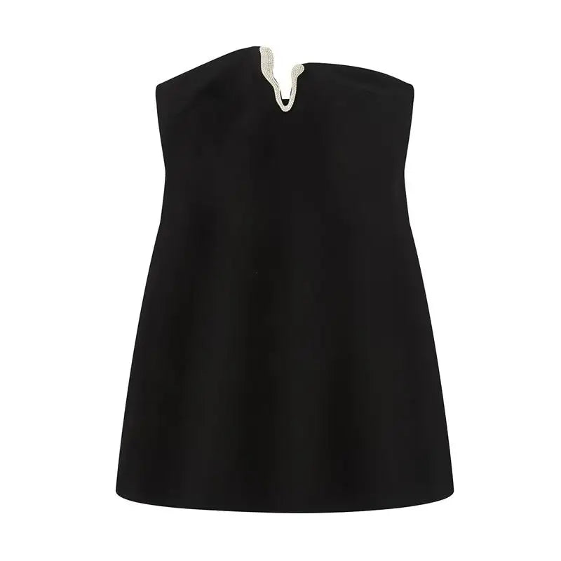 Dalia - Strapless dress with strass detail