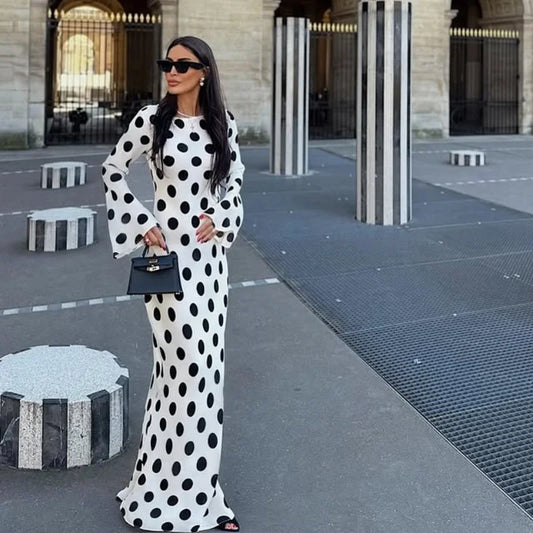 Yasmina - Long polkadot dress
