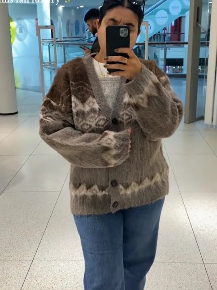 Raelle - Jacquard knit cardigan