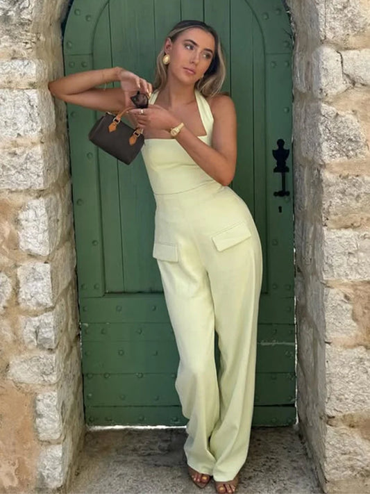 Whitney - Flattering halter top two piece set