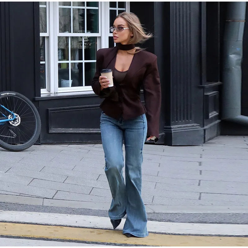 Anna - Blazer style jacket with scarf