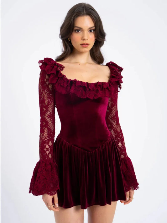 Sabina - Flattering velvet mini dress