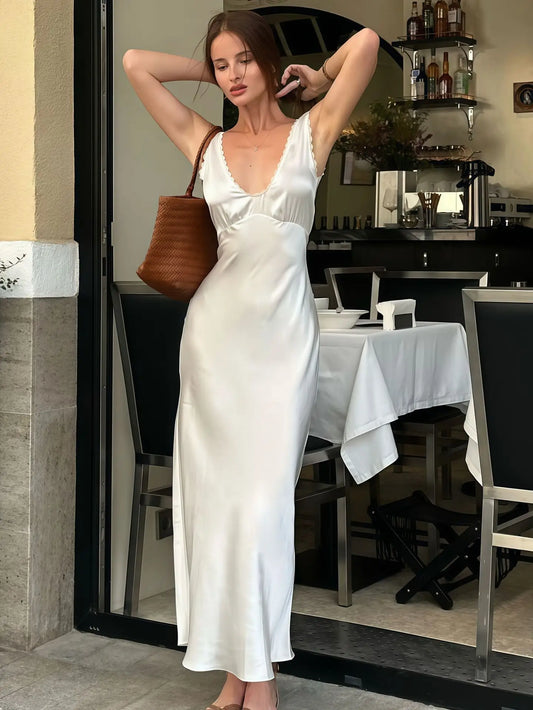 Aurelie - Satin silk slip dress