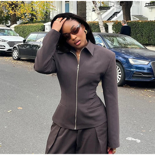 Maren - Cinched waist zipper jacket