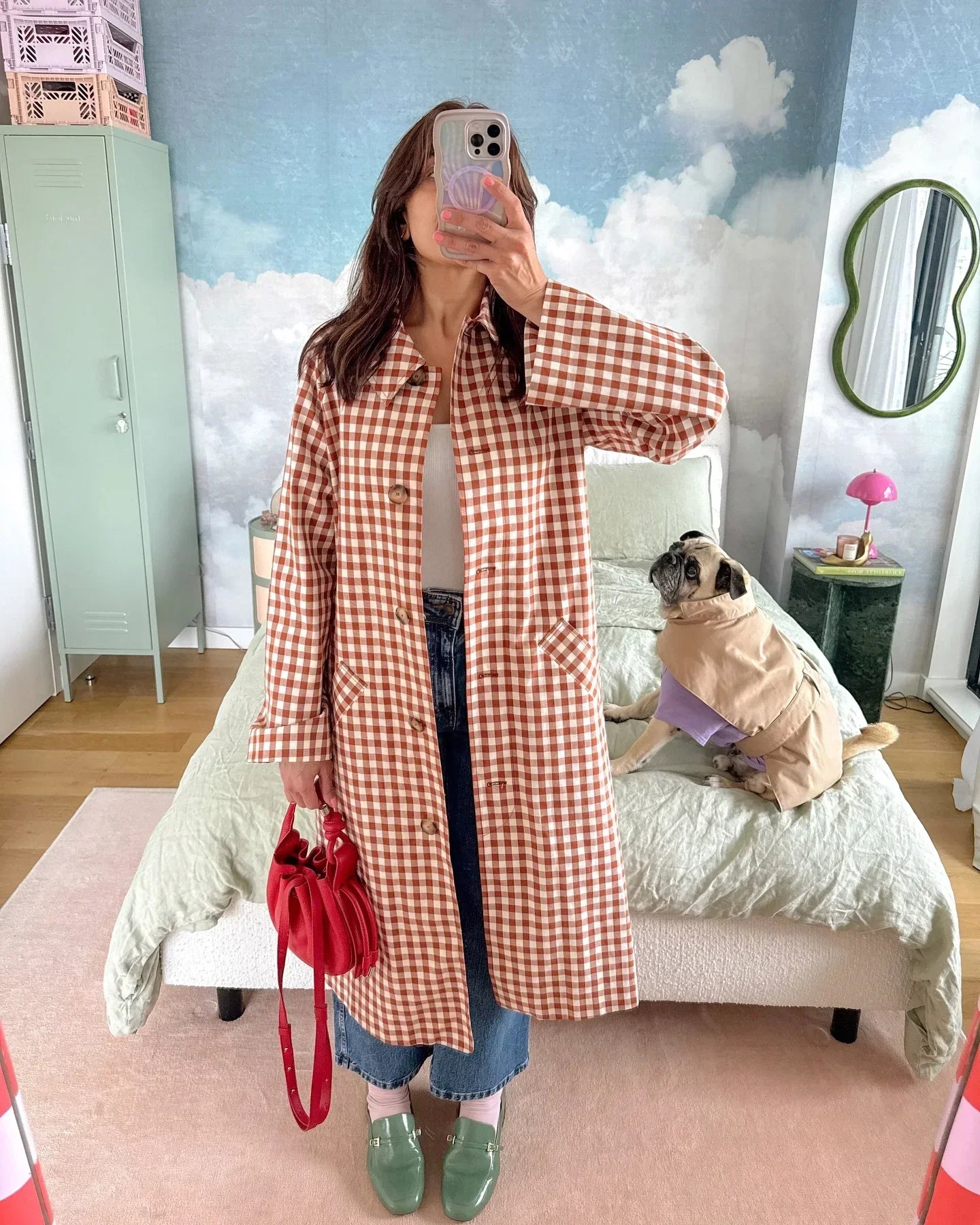 Jessica - Checkered trenchcoat