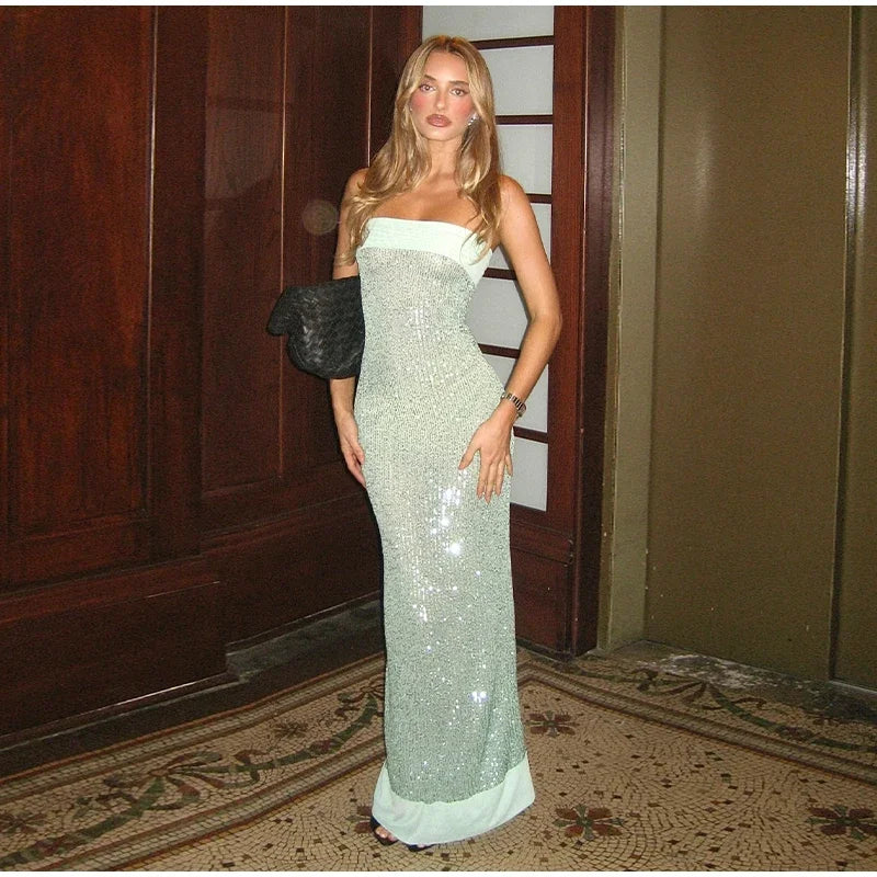 Azura - Strapless sequin dress