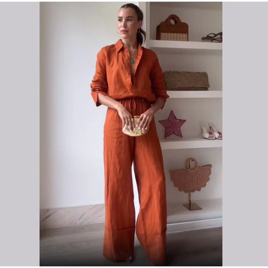 Bruna - Cotton linen blend set