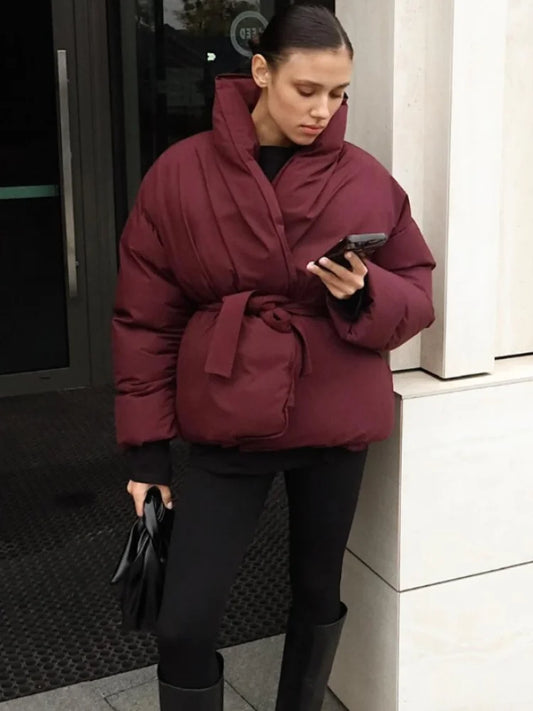 Nori - Puffer jacket with belt