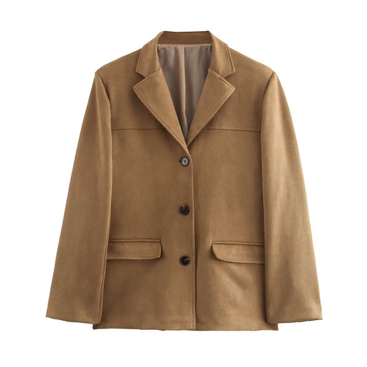 Lindy - Faux suede blazer jacket