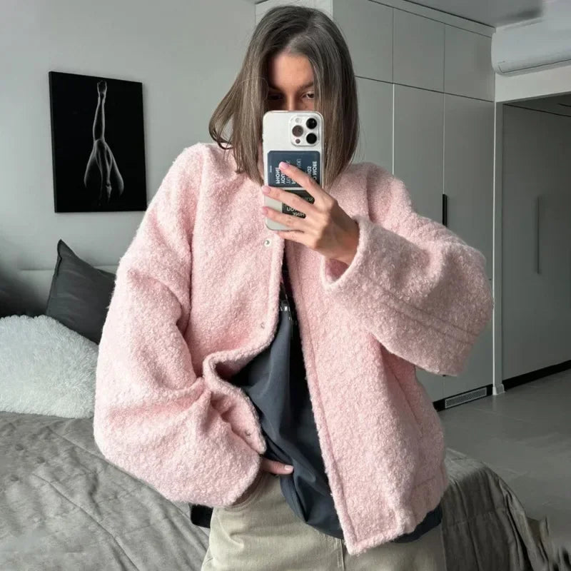 Nora - Oversized boucle jacket