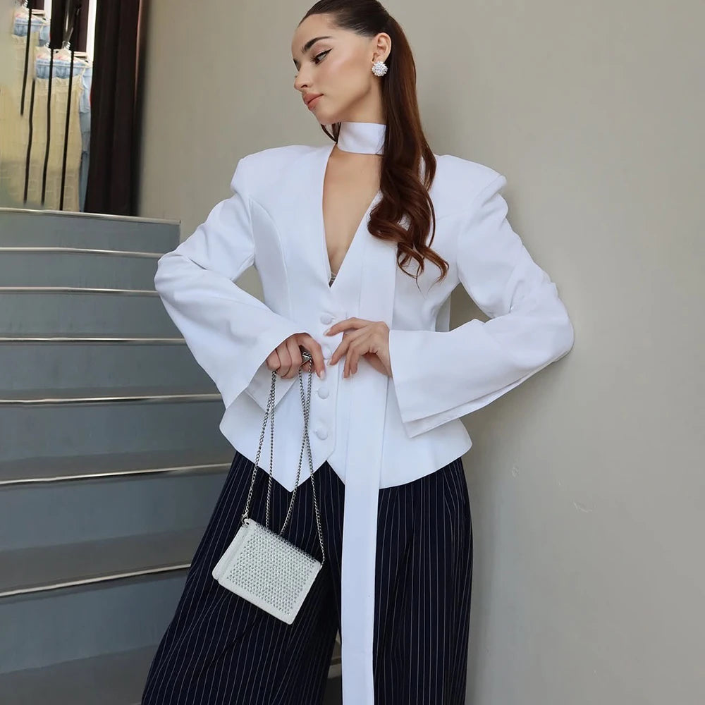 Soraya - Blazer jacket with scarf