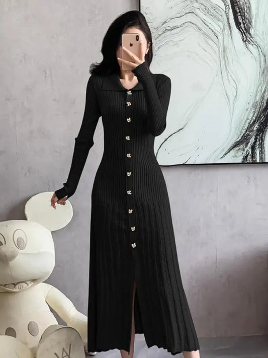 Emilia - Fine knitted long sleeve dress