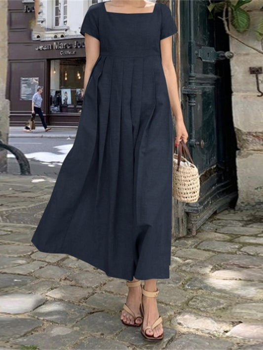 Raven - Elegant cotton blend dress