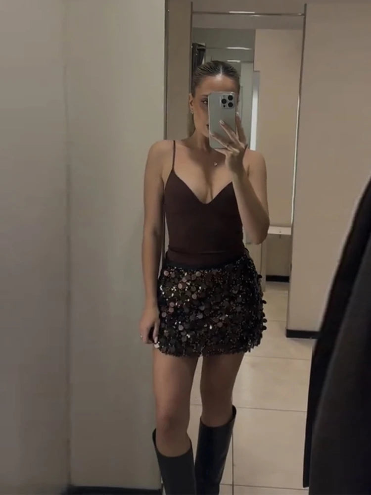 Reese - Sequined mini skirt