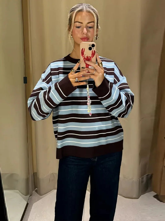Naya - Fine knitted striped top