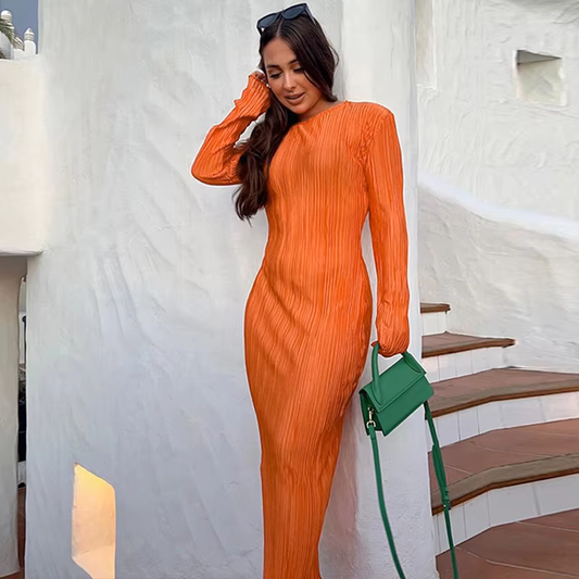 Imelda - Long sleeved midi dress
