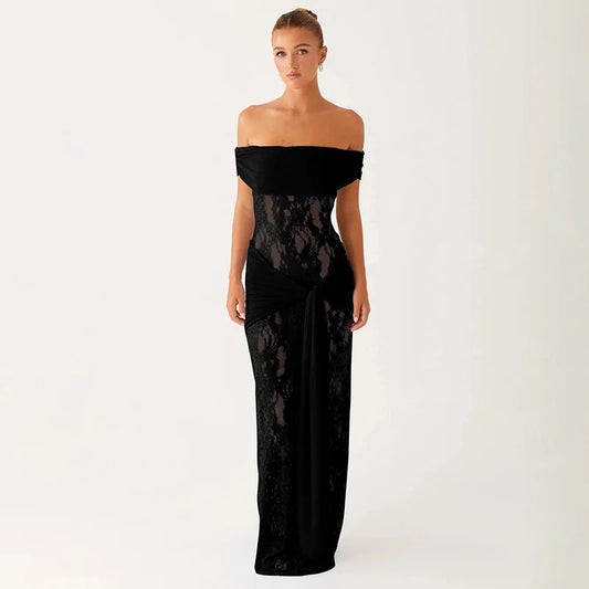 Olivia - Elegant off shoulder lace dress
