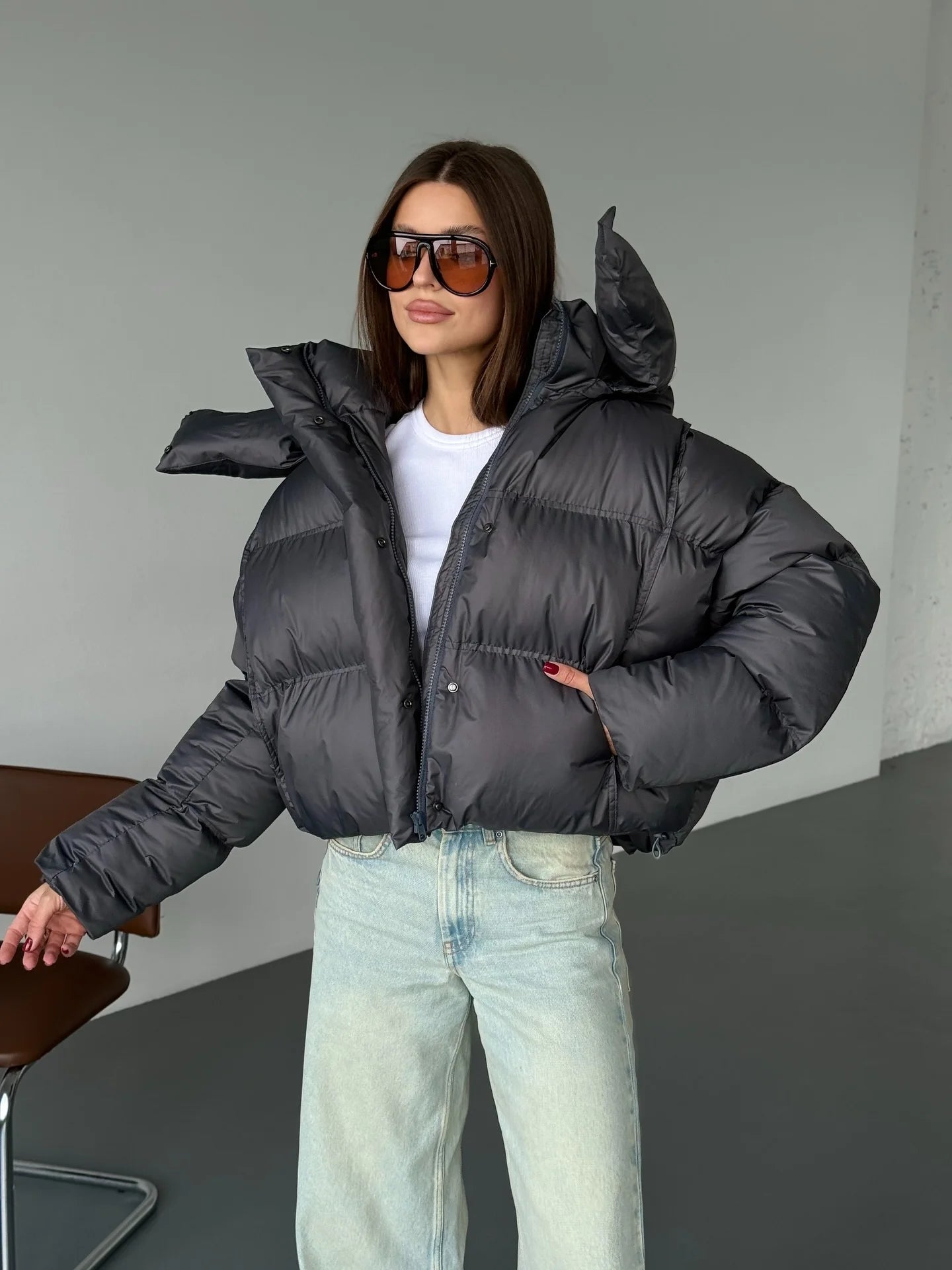 Dina - Warm puffer jacket with hood
