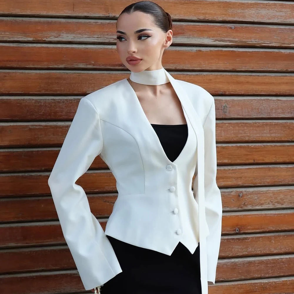 Soraya - Blazer jacket with scarf