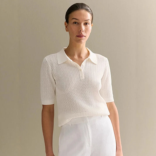 Colleen - Fine knitted polo top