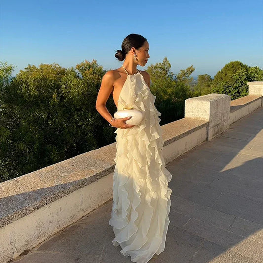 Maeve - Ruffled open back dress
