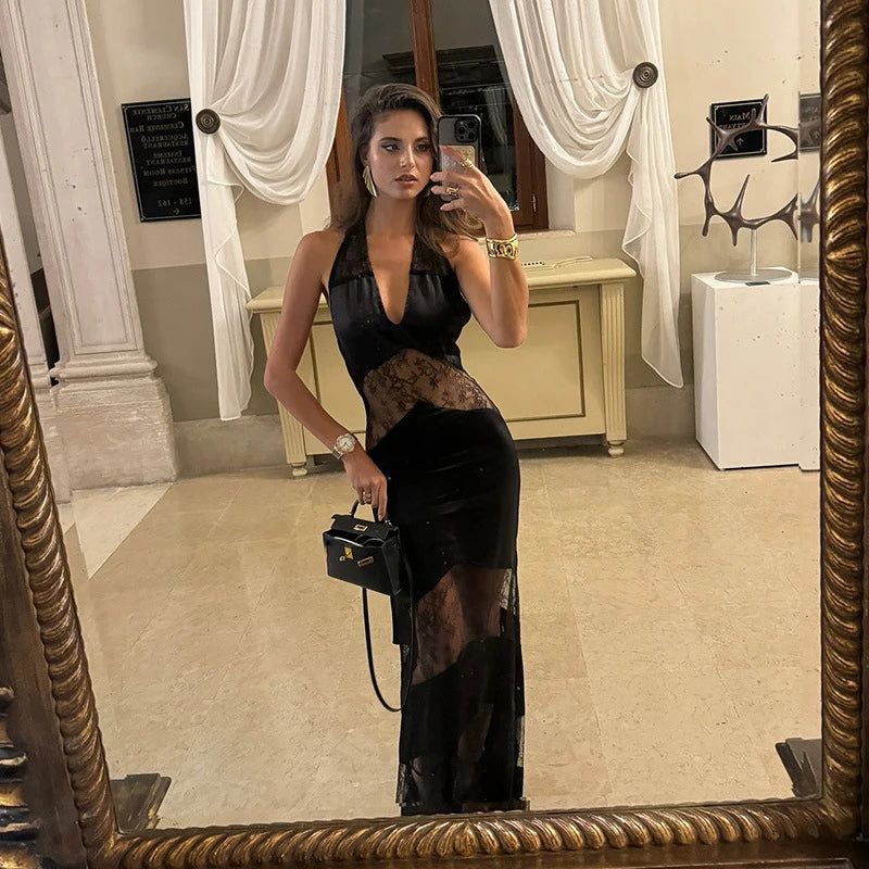 Belle - Satin and silk slip dress