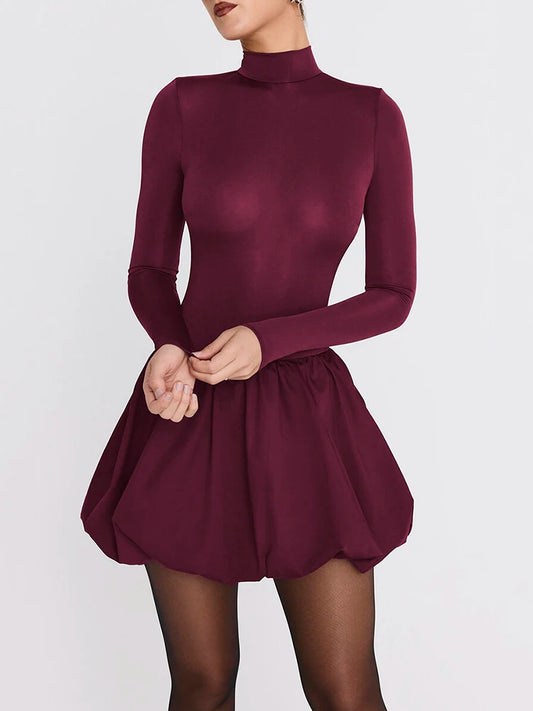 Maribel - Elegant high neck mini dress