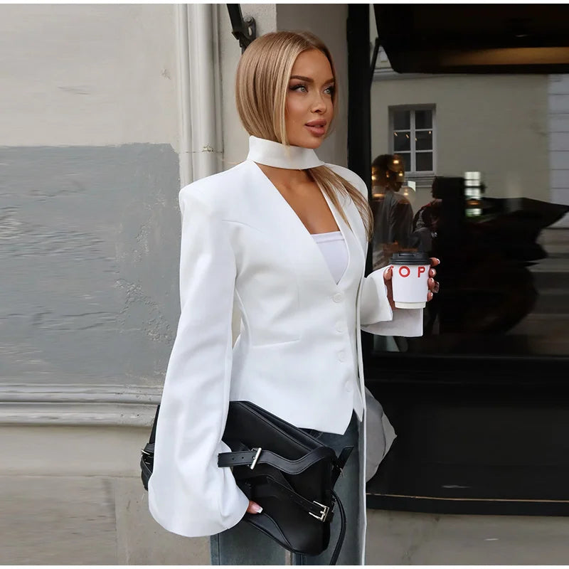 Anna - Blazer style jacket with scarf