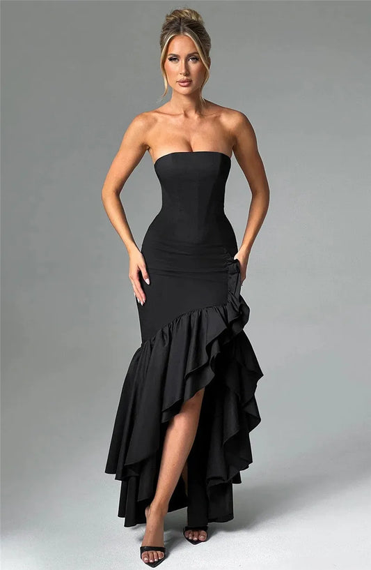 Paola - Strapless dress with slit