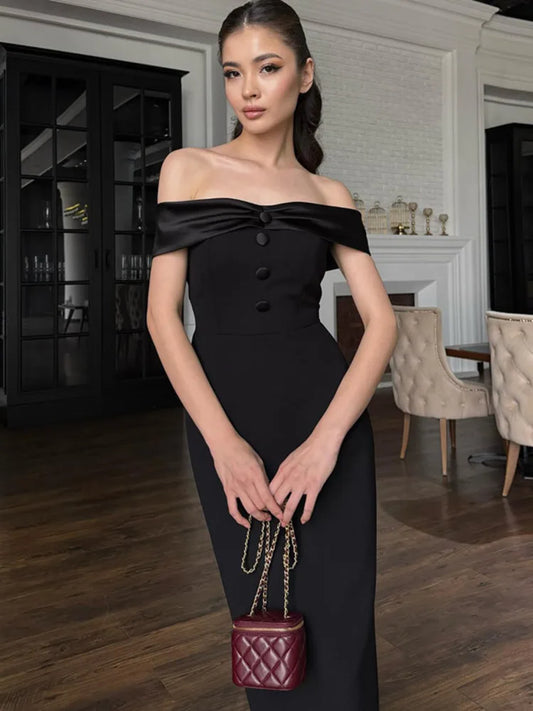 Simona - Off shoulder structured dress