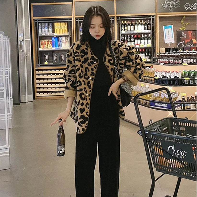 Nina - Leopard print fleece jacket
