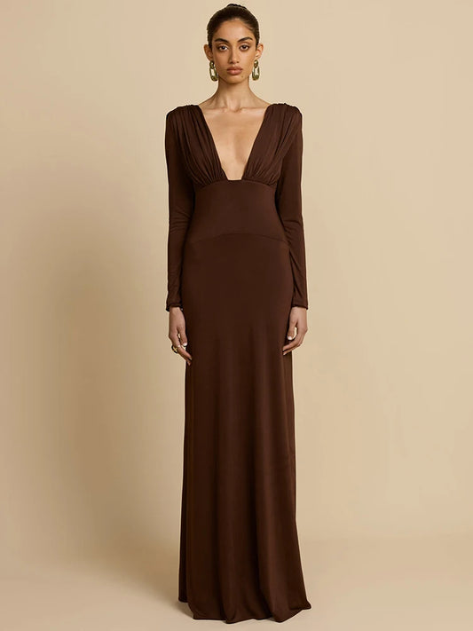 Ava Mae - Open back long sleeve dress
