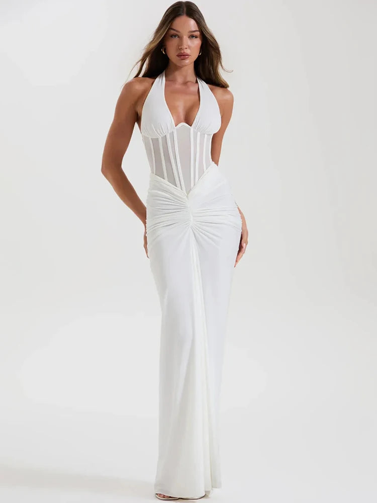 Chloe - Halterneck corseted dress