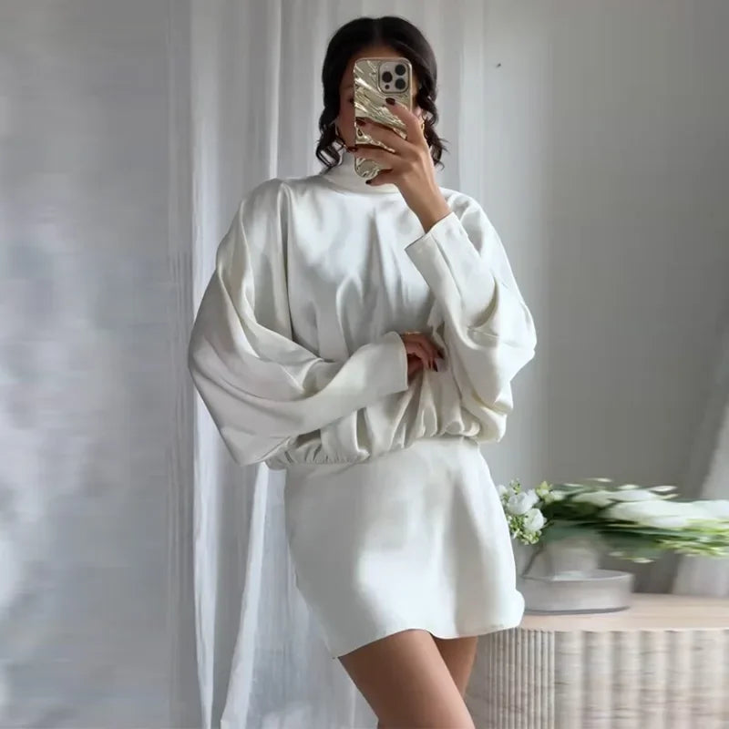 Aveline - Satin silk mini dress