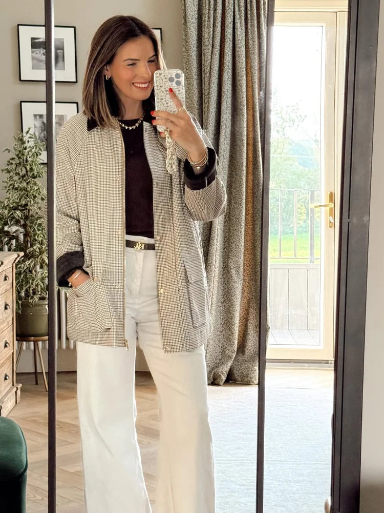 Nellie - Plaid zipper jacket