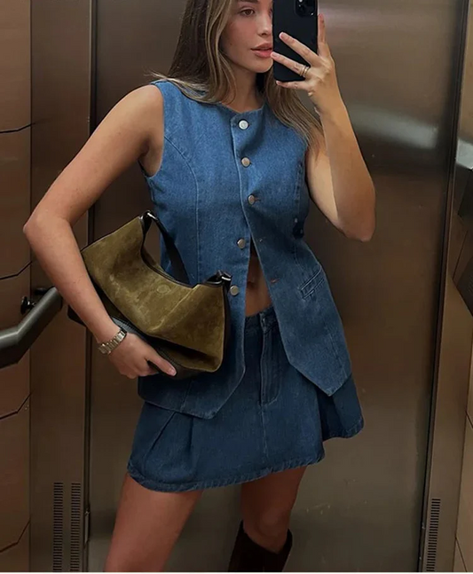 Emily - Denim two piece set