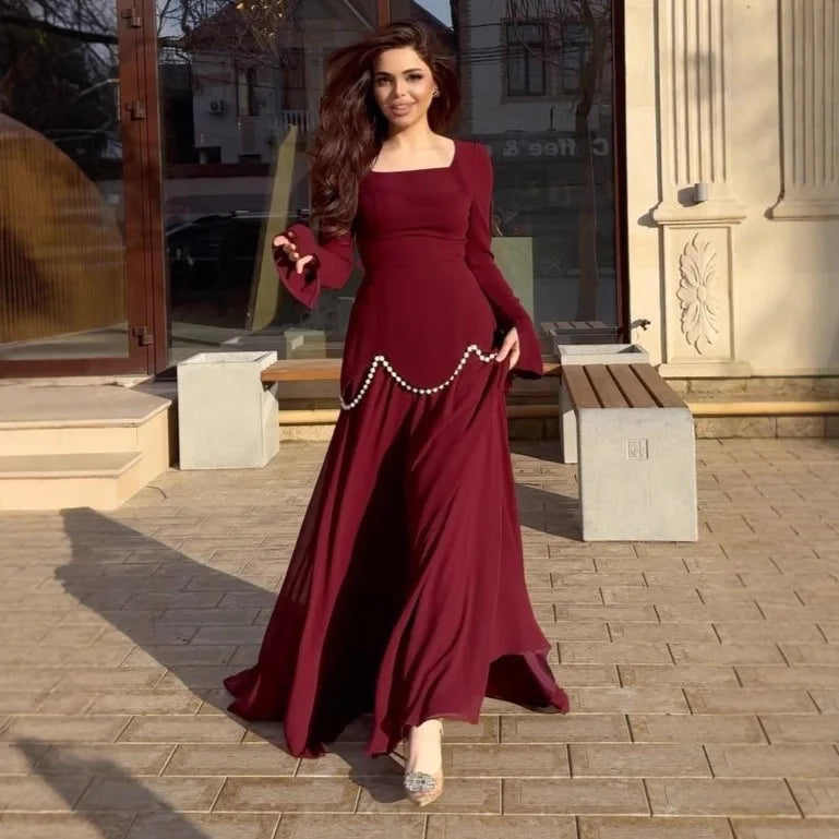 Cleo - Square neckline maxi dress