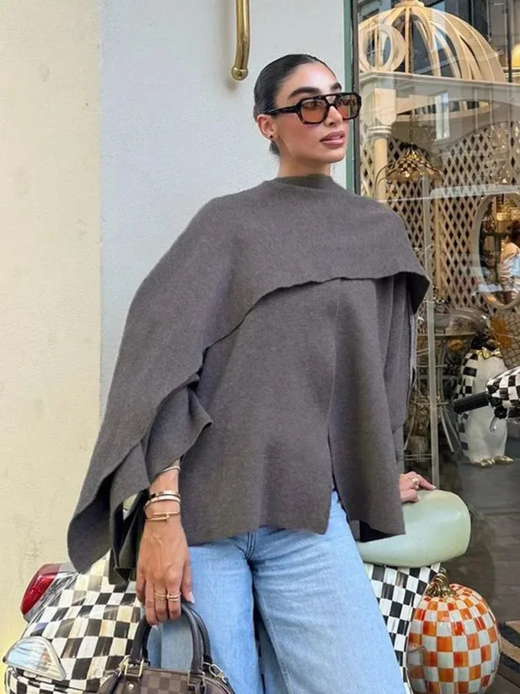 Rosa - Knitted cardigan top with scarf