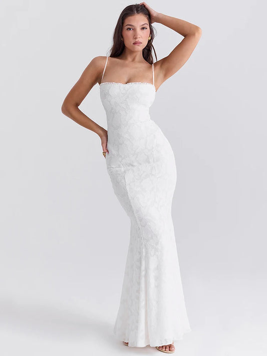 Ivy - Backless lace up dress
