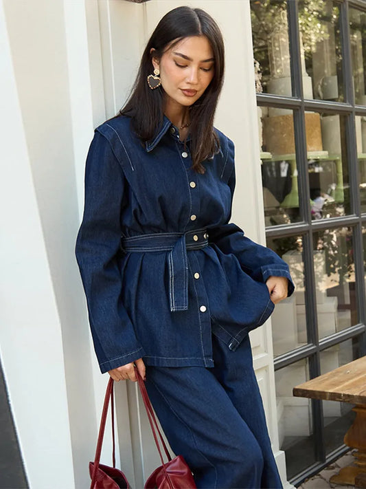 Madelyn - Casual denim two piece set