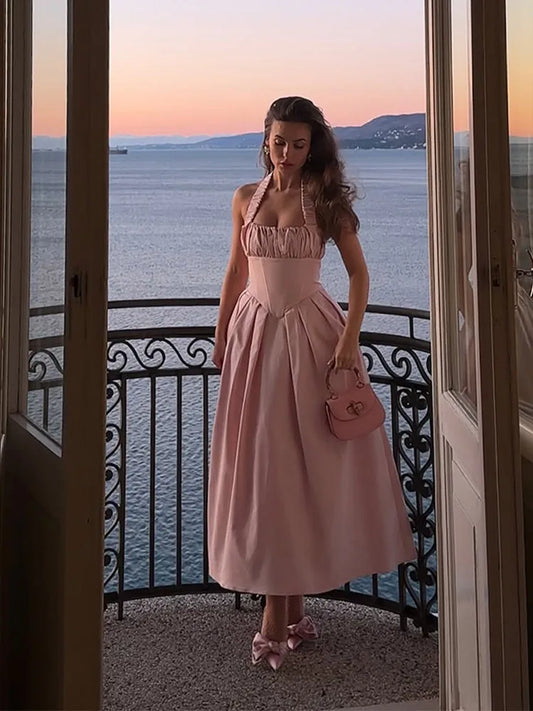 Robina - Flattering halterneck dress