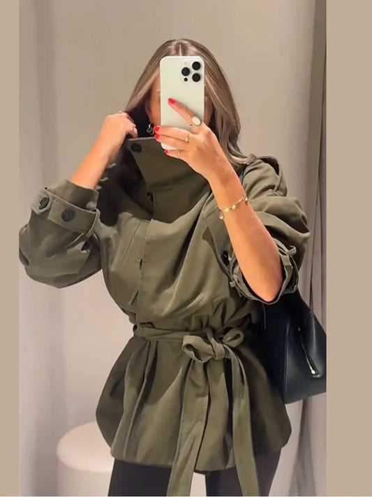 Elina - High collar canvas jacket